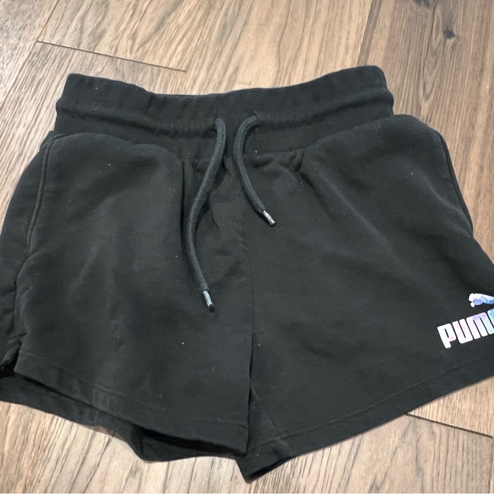 Puma Shorts Girl L Black Cotton Drawstring